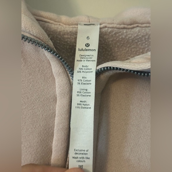 Lululemon Full-Zip Hoodie Light Pink Womens Size 6 - Picture 4 of 4